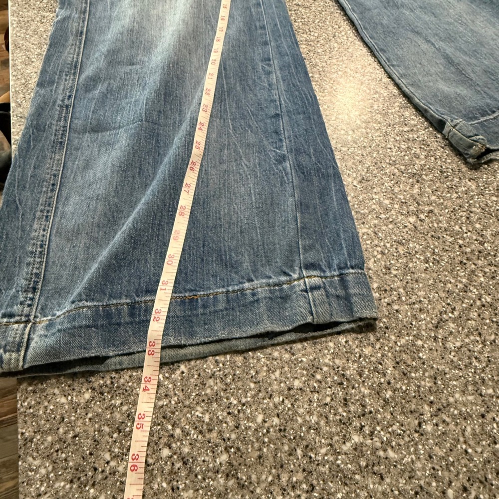 Pilcro and the Letterpress Wide Leg Jeans Size 30 Medium Wash Distressed - Picture 10 of 12